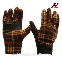 Gelb-Check Pattern Micro-Polar Fleece gefüttert, Radfahren &amp; Running Sport Fleece-Handschuhe